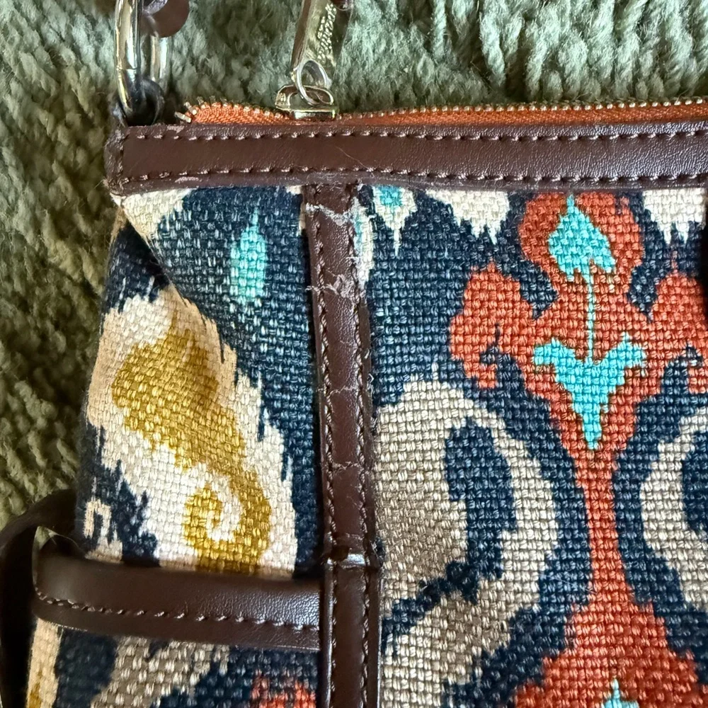 Spartina 449 Leather and Linen Christina Handbag